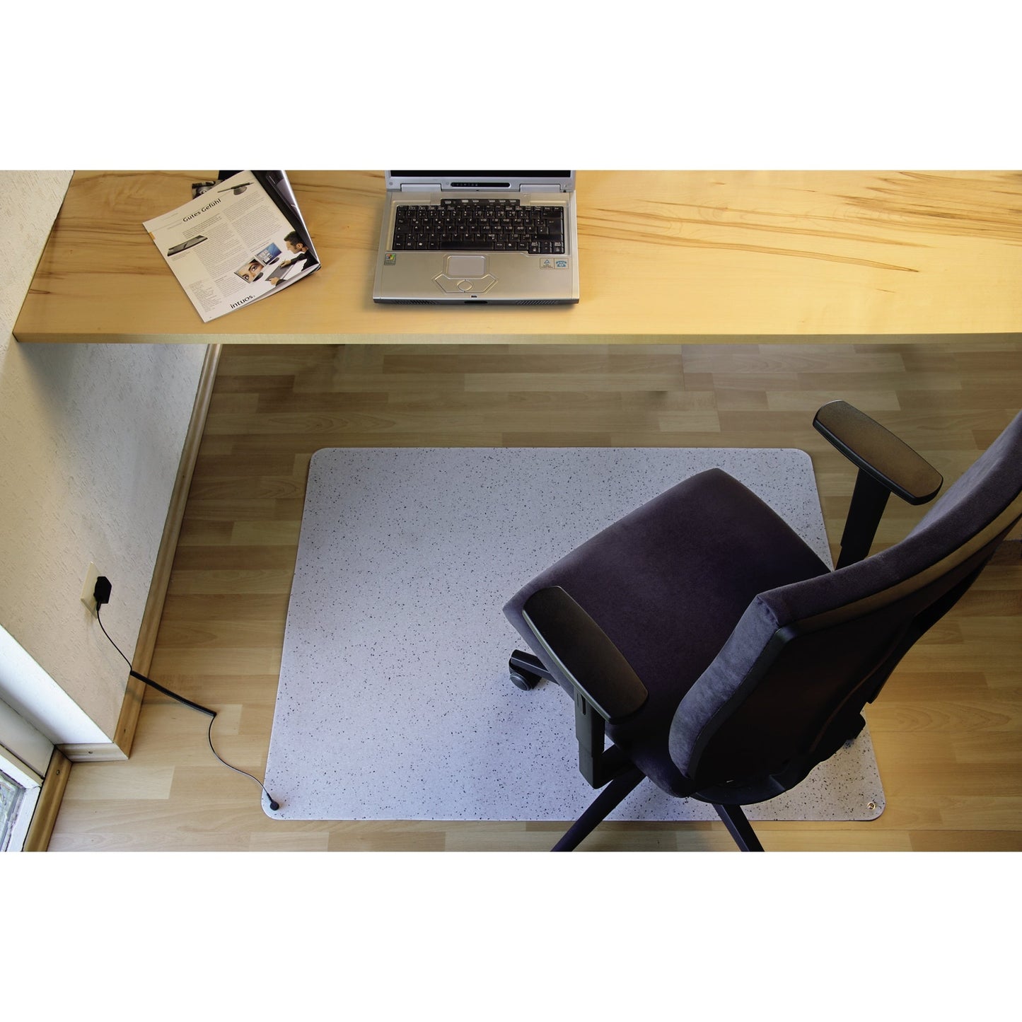 RS Bodenschutzmatte Yoga Flat ESD 120 x 130 cm (B x T) Kautschuk grau marmoriert