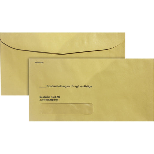 RNK Verlag Zustellungsumschlag 235 x 120 mm (B x H) mit Fenster mit Haftklebung Papier, 100 % recycelt recyclinggelb Postzustellungsauftrag/- aufträge