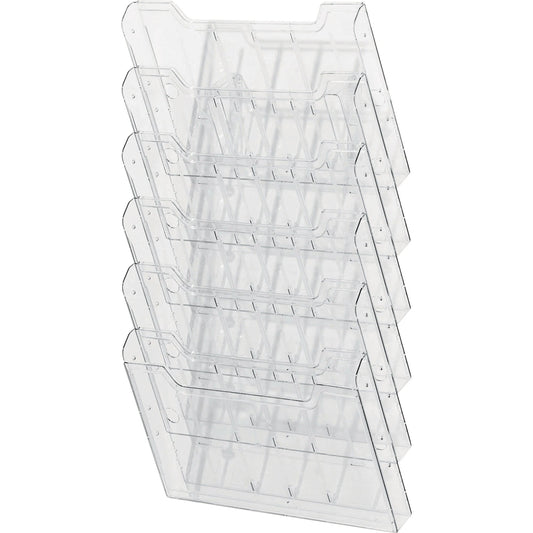 Exacompta Prospekthalter Office 32,7 x 52,3 x 11,3 cm (B x H x T) DIN A4 quer Polystyrol kristall 6 Fächer