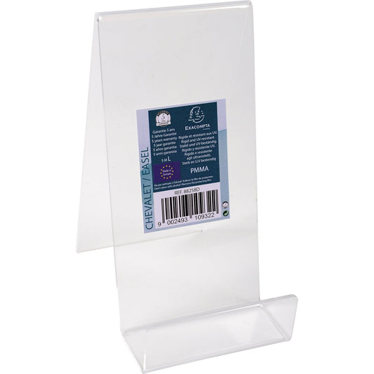 Exacompta Tischaufsteller Office Exacryl 11 x 15,1 x 10 cm (B x H x T) DIN A6 einseitig verwendbar Acryl kristall