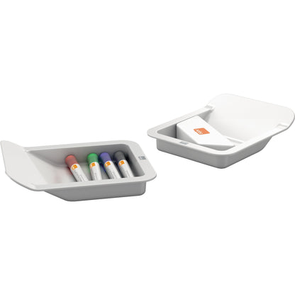 Nobo® Whiteboard Move & Meet Basissystem Maße der Oberfläche: 90 x 180 cm (B x H) Tafel magnethaftend beidseitig beschreibbar inkl. Gestell, Whiteboard Move & Meet 1915563, mobiles Zubehörfach, Flipcharthaken, Zubehör-Kit 1915566 Stahl lackiert weiß