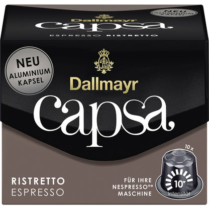 Dallmayr Espressokapsel capsa Nespresso® Maschine RISTRETTO Intensität: 10 10 x 5,6 g/Pack.