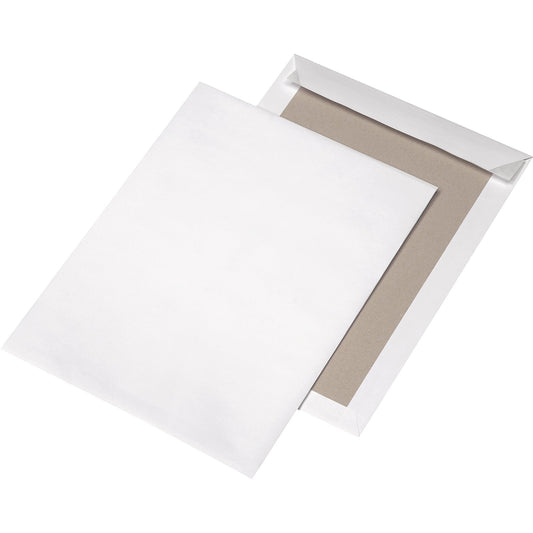 MAILmedia Papprückwandtasche DIN C4 ohne Fenster 120g/m² mit Haftklebung Kraftpapier weiß 100 St./Pack.