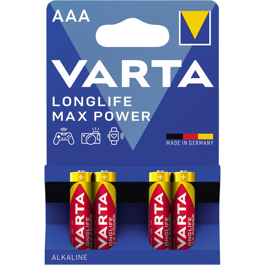 Varta Batterie Longlife Max Power AAA/Micro LR03 Alkaline 1,5V 1.280 mAh 4 St./Pack.