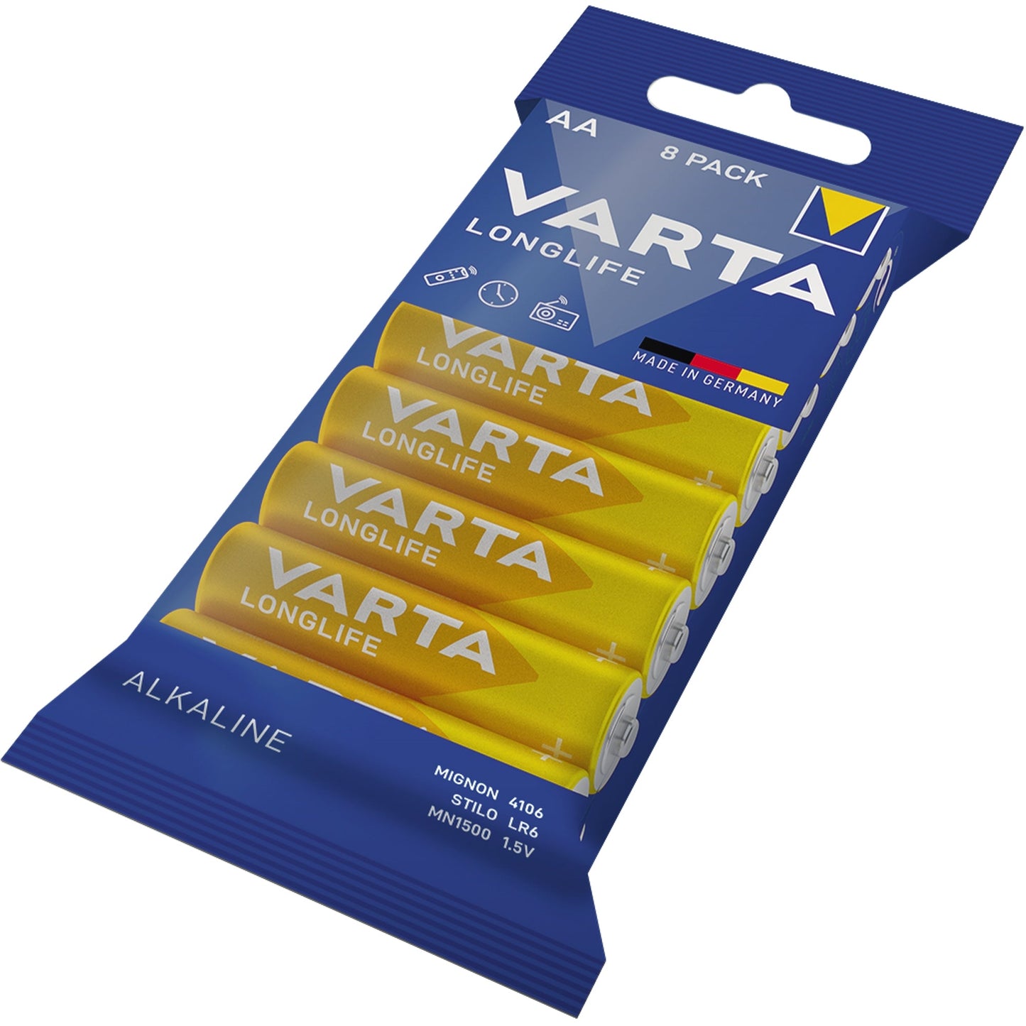 Varta Batterie Longlife AA/Mignon LR6 Alkaline 1,5V 8 St./Pack.