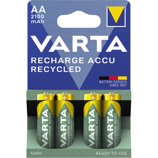 Varta Akku Recycled AA/Mignon HR6 Nickel-Metallhydrid 1,2V 2.100 mAh 4 St./Pack.