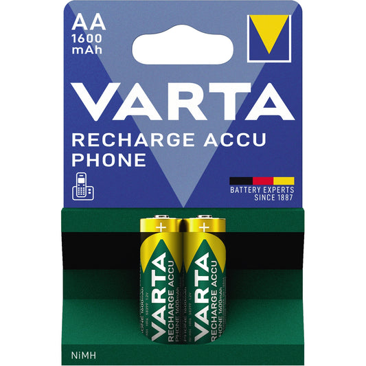Varta Akku Recharge Accu Phone AA/Mignon HR6 Nickel-Metallhydrid 1,2V 1.600 mAh 2 St./Pack.