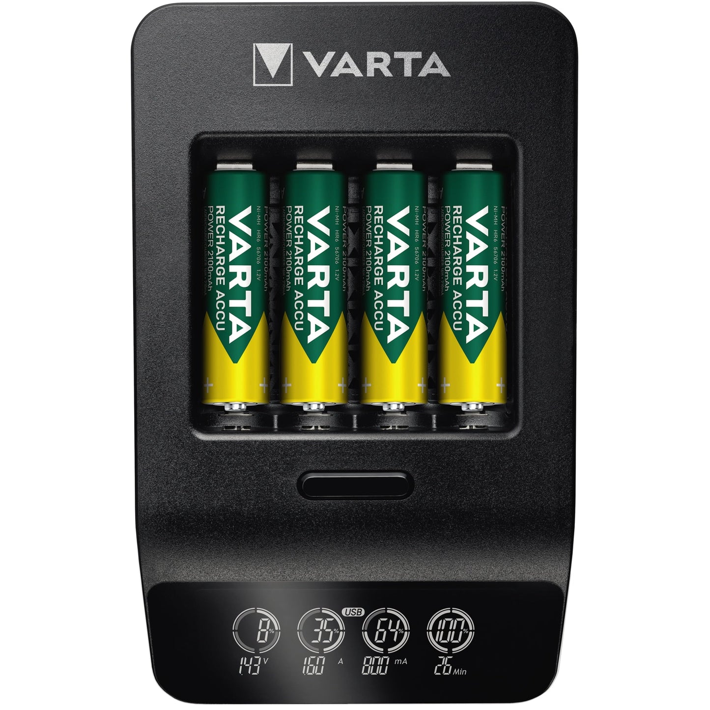 Varta Akkuladegerät Smart Charger+ 4 x AA Akkus (2.100 mAh) AAA/Micro, AA/Mignon 1,5h 100-240V