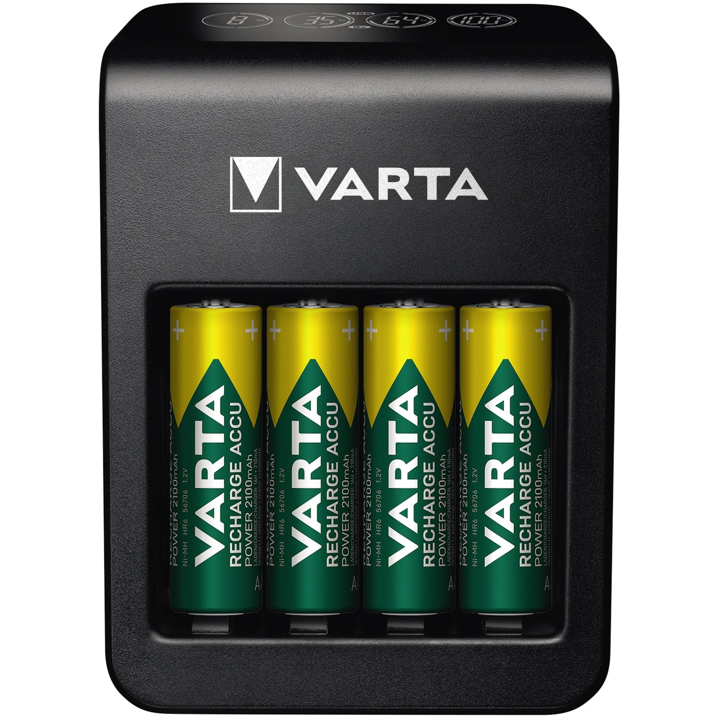 Varta Akkuladegerät Plug Charger+ 4 x AA Akkus (2.100 mAh) AAA/Micro, AA/Mignon, E-Block 4h 100-240V