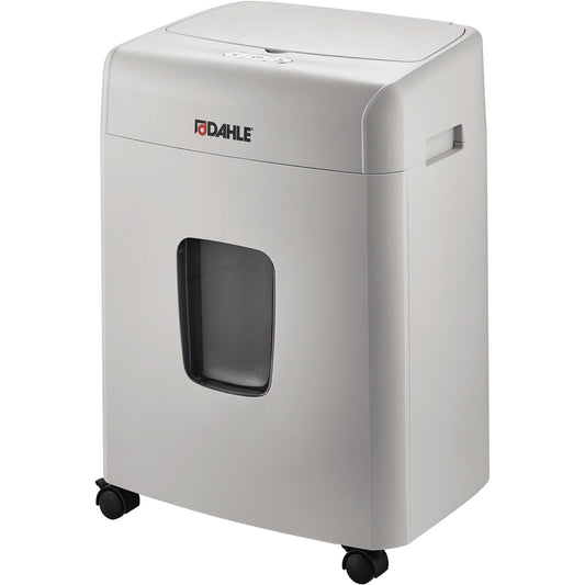 DAHLE Aktenvernichter ShredMATIC® 90 P-4 Papier, Heftklammern, Büroklammern, Kreditkarten Partikelschnitt telegrau/lichtgrau