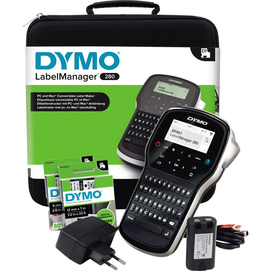 DYMO® Beschriftungsgerät LabelManagerT 280 2 Display-Zeilen 6 Schriftgrößen 2 Druckzeilen