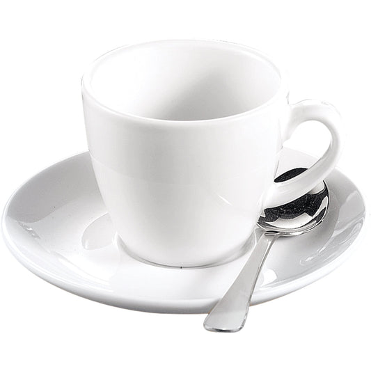 Esmeyer® Espressotasse BISTRO 100ml inkl. Untertasse Porzellan weiß 6 St./Pack.