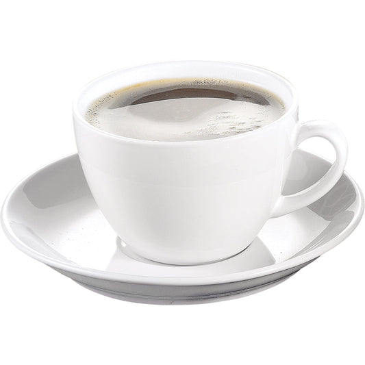 Esmeyer® Kaffeetasse BISTRO Mehrweg 200ml inkl. Untertasse Porzellan weiß 6 St./Pack.