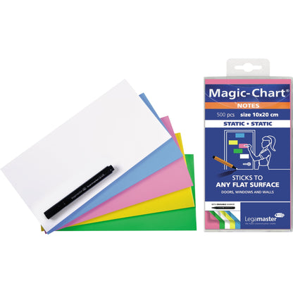 Legamaster Moderationsfolie Magic-Chart Notes 20 x 10 cm (B x H) blanko selbsthaftend Polypropylen farbig sortiert 500 St./Pack.