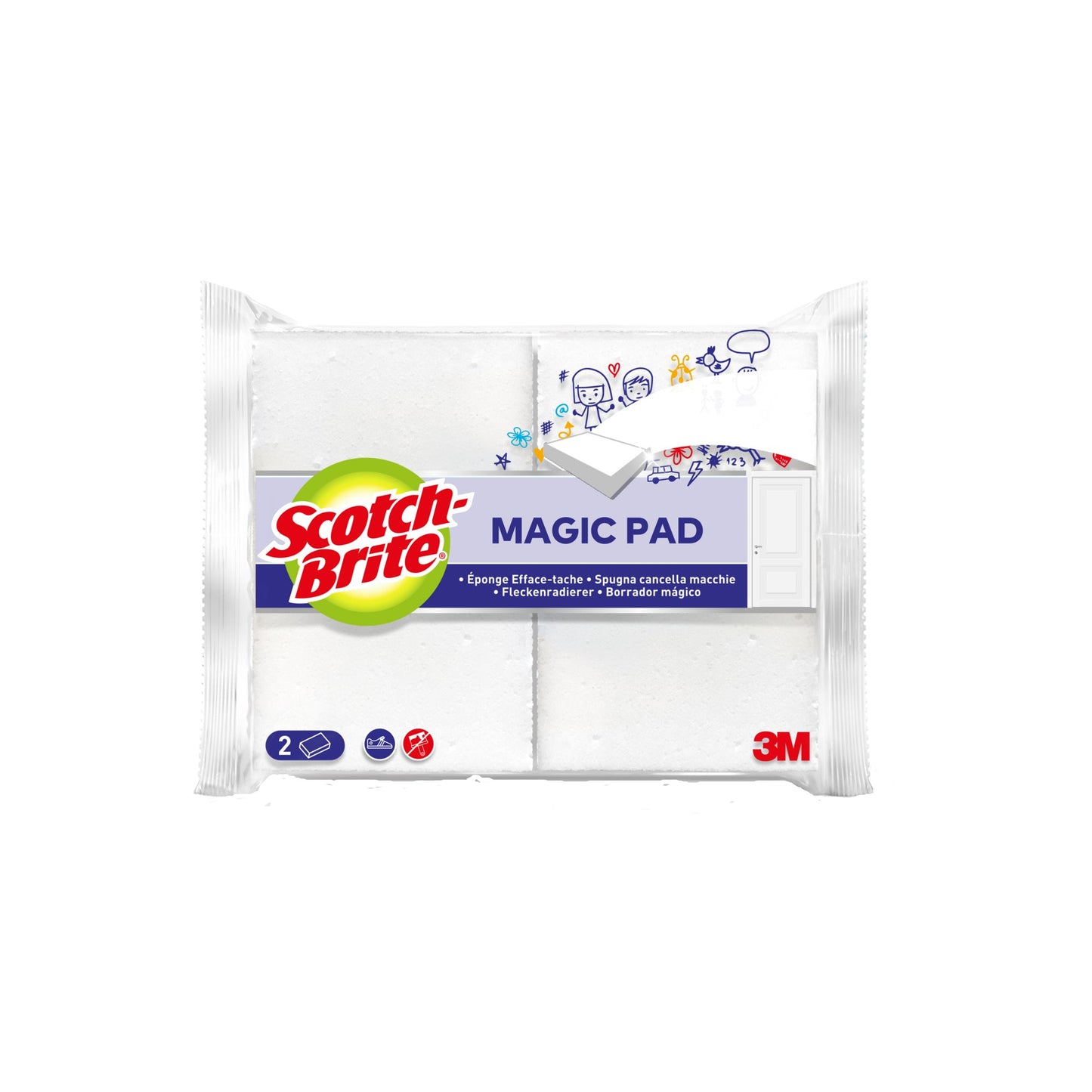 Scotch-Brite(TM) Fleckenradierer Magic Pad 11 x 3 x 7 cm (B x H x T) weiß 2 St./Pack.
