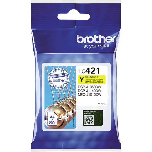 Brother Tintenpatrone Originalzubehör LC-421Y ca. 200 Seiten gelb