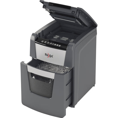 Rexel® Aktenvernichter Optimum AutoFeed+ 90X P-4 Papier, Heftklammern, Büroklammern, Kreditkarten Partikelschnitt 9 Bl. manuell, 99 Bl. automatisch schwarz
