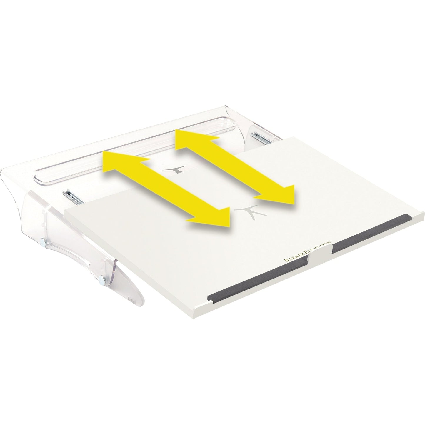 BakkerElkhuizen Konzepthalter FlexDesk 630 DIN A3 höhenverstellbar ohne Neigungsverstellung Acrylglas/Kunststoff transparent/weiß