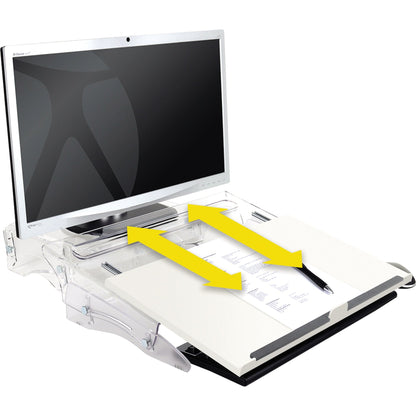 BakkerElkhuizen Konzepthalter FlexDesk 630 DIN A3 höhenverstellbar ohne Neigungsverstellung Acrylglas/Kunststoff transparent/weiß