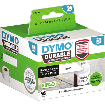 DYMO® Hochleistungsetikett Original LW 19 x 64 mm (B x H) Polypropylen weiß 450 Etik./Rl. 2 x 450 Etik./Pack.