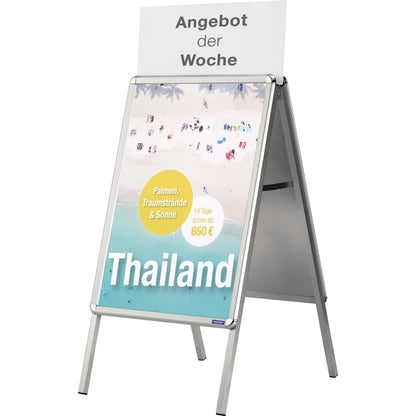 magnetoplan® Kundenstopper SP 46,5 x 64,2 x 130 cm (B x H x T) DIN A2 Aluminium silber