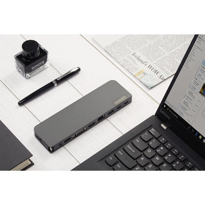 Lenovo Dockingstation 18 x 1,7 x 5,3 cm (B x H x T) Netzbetrieb 1 x USB-C (Stromanschluss), 1 x USB-C 3.1, 1 x USB 3.1 Gen 1, 1 x USB 2.0, 1 x HDMI, 1 x VGA, 1 x RJ45, 1 x Kopfhörer/Mikrofon