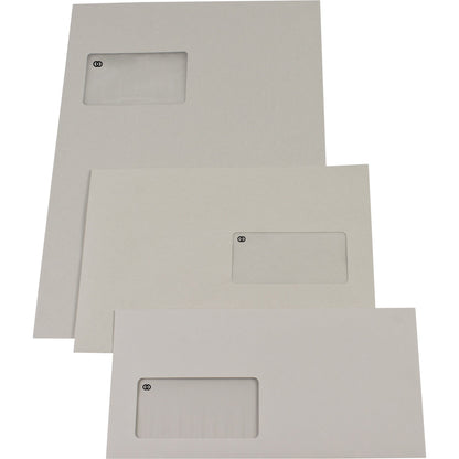 Soennecken Versandtasche oeco DIN C5 mit Selbstklebung mit Fenster 80g/m² ohne Fadenverstärkung grau 500 St./Pack.