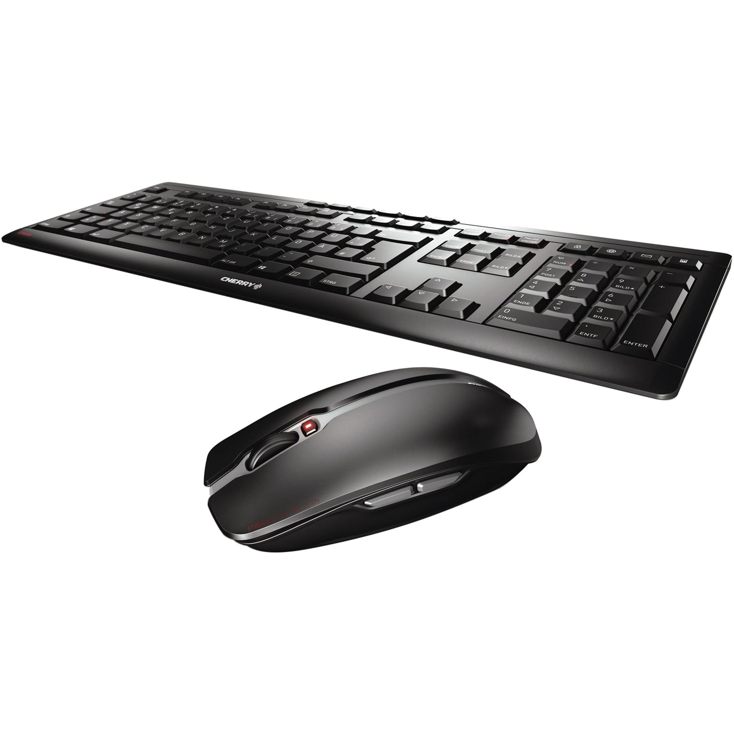 CHERRY Tastatur-Maus-Set STREAM DESKTOP QWERTZ Windows® universell USB-A 10m inkl. Nano-USB-Empfänger schwarz