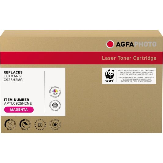 AgfaPhoto Toner kein Originalzubehör Kompatibel mit: Lexmark C925H2MG ca. 7.500 Seiten magenta