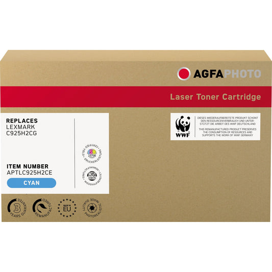 AgfaPhoto Toner kein Originalzubehör Kompatibel mit: Lexmark C925H2CG ca. 7.500 Seiten cyan