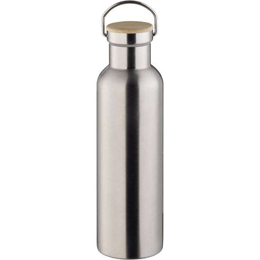 APS Trinkflasche 0,75l inkl. Ersatzdichtung Edelstahl 18/8/Holz edelstahl