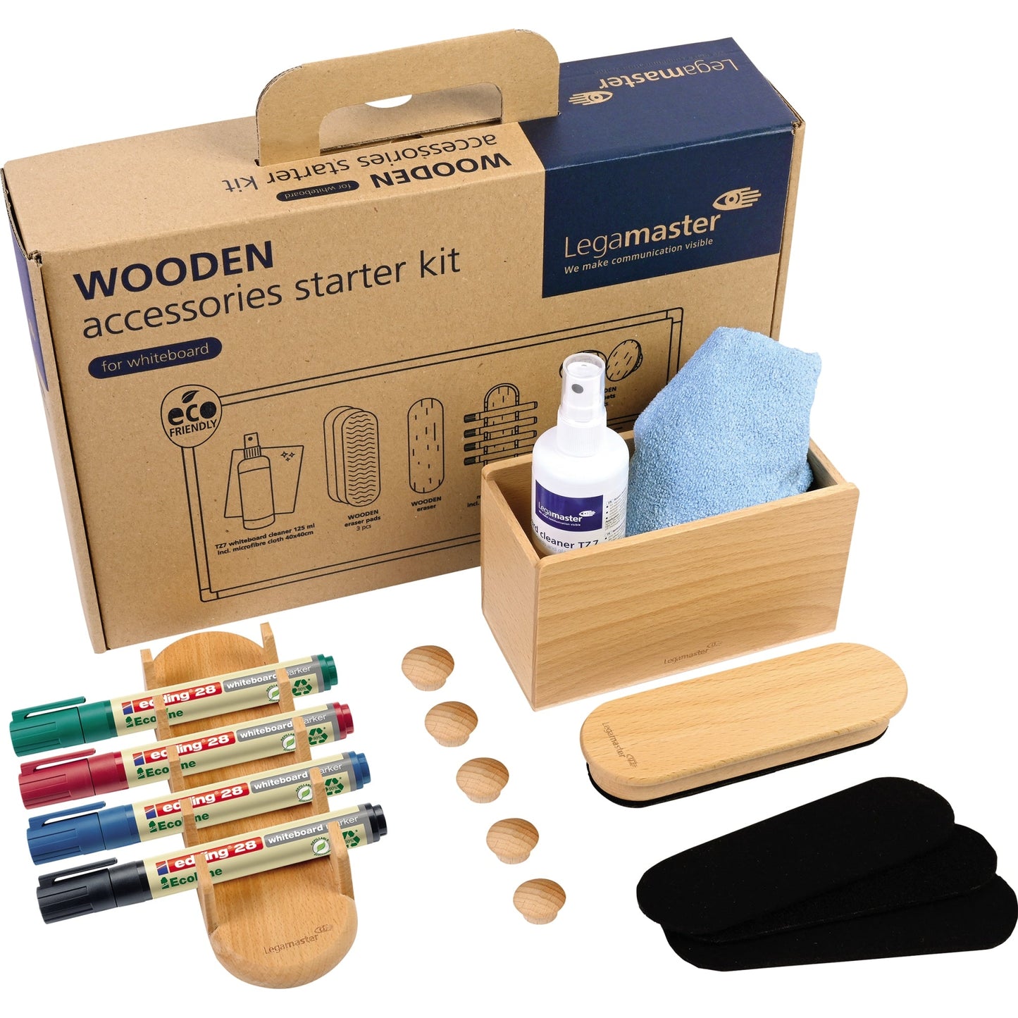 Legamaster Starterset Whiteboard WOODEN