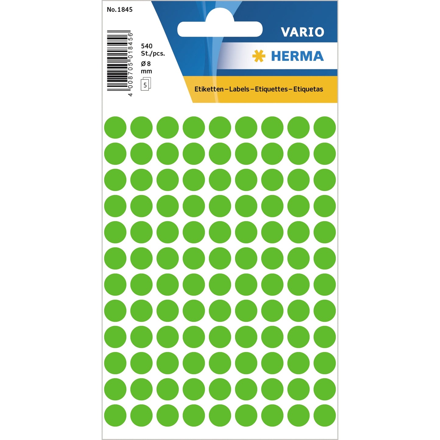 HERMA Markierungspunkt VARIO 8mm Papier grün 540 Etik./Pack.