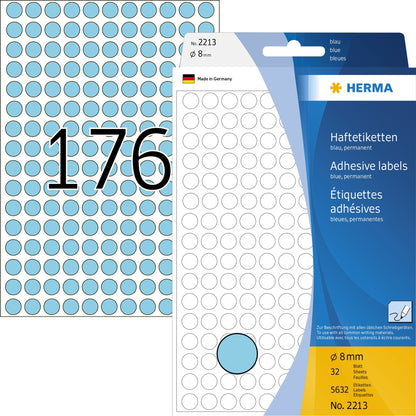 HERMA Markierungspunkt 8mm Papier blau 5.632 Etik./Pack.