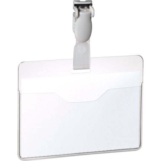 Namensschild 90 x 60 mm (B x H) drehbarer Clip transparent 25 St./Pack.