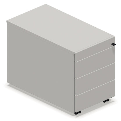 NowyStyl Rollcontainer SQart Workstation 432 x 525 x 800 mm (B x H x T) 4 Schubladen Holz, melaminbeschichtet platinum