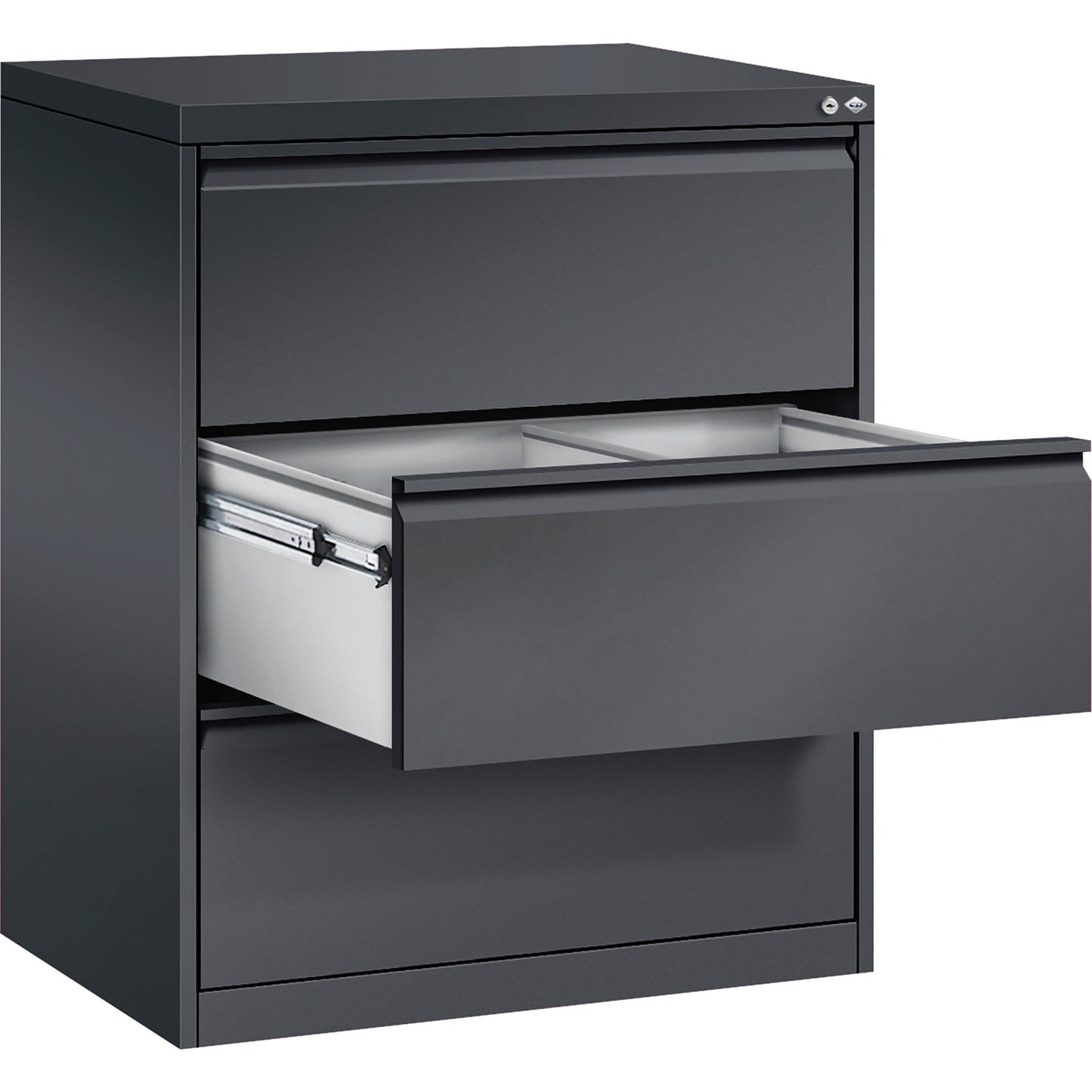 C+P Hängeregistraturschrank Acurado 787 x 1.045 x 590 mm (B x H x T) Stahl, lackiert schwarzgrau