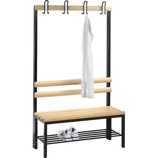 C+P Umkleidebank Basic 1.000 x 1.710 x 403 mm (B x H x T) schwarzgrau