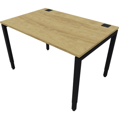 NowyStyl Büroschreibtisch manuell 120x80cm sw/natural hickory