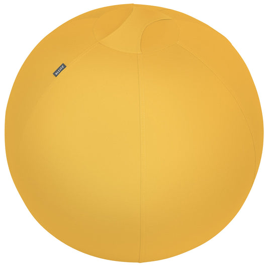 Leitz Sitzball Ergo Cosy 65cm inkl. Innenball, Stoffüberzug, Handluftpumpe, 2 Verschlussstopfen PVC, phtalatfrei 92 % Polyester, 8 % Elasthan gelb