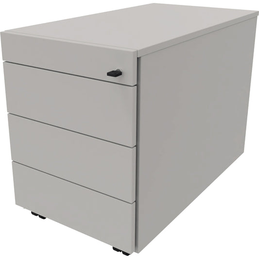 NowyStyl Rollcontainer SQart Workstation 432 x 525 x 800 mm (B x H x T) 4 Schubladen Holz, melaminbeschichtet platinum
