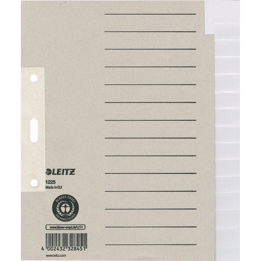 Leitz Ordnerregister DIN A5 blanko Tauenpapier grau 15 Registerblätter