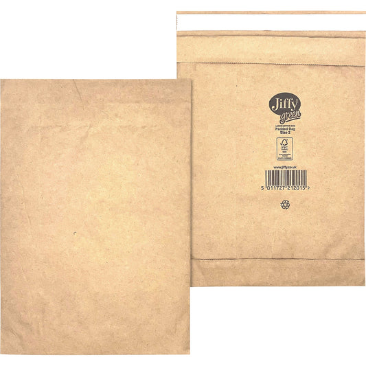 Jiffy® Papierpolstertasche Nr. 2 mit Haftklebung Kraftpapier braun