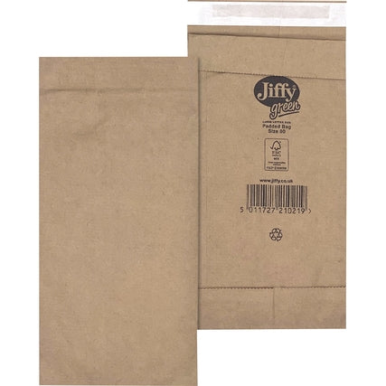 Jiffy® Papierpolstertasche Nr. 00 mit Haftklebung Kraftpapier braun 200 St./Pack.