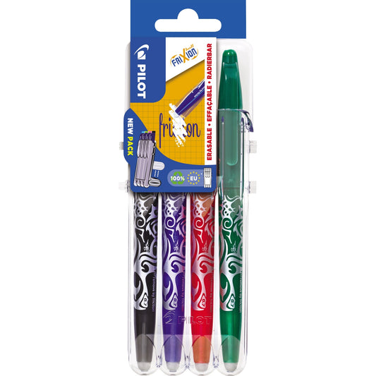 PILOT Tintenroller FriXion Ball Set 2 Go 0,4mm farbig sortiert nicht dokumentenecht 4 St./Pack.