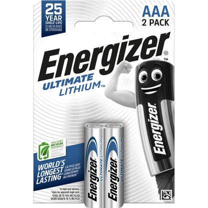 Energizer® Batterie Ultimate Lithium AAA/Micro L92 Lithium 1,5V 1.250 mAh 2 St./Pack.
