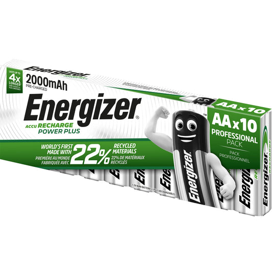 Energizer® Akku Recharge Power Plus AA/Mignon HR6 Nickel-Metallhydrid 1,2V 2.000 mAh 10 St./Pack.