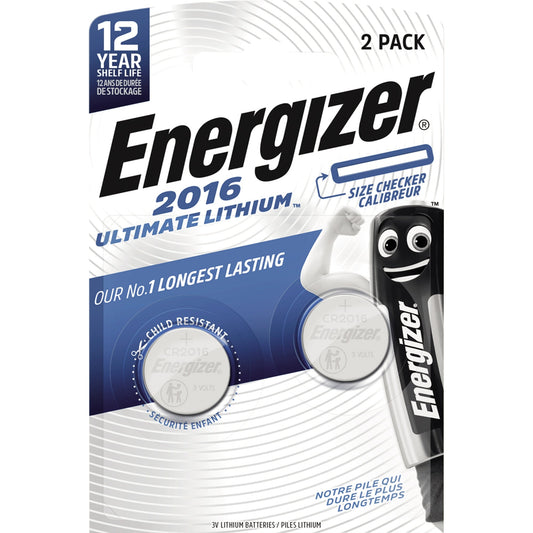 Energizer® Knopfzelle Ultimate Lithium Lithium CR2016 3V 90 mAh 2 St./Pack.