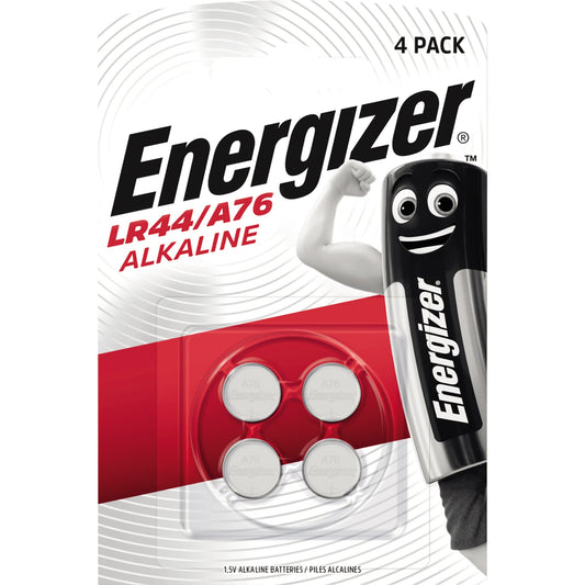 Energizer® Knopfzelle Alkaline A76/LR44 1,5V 175 mAh 4 St./Pack.