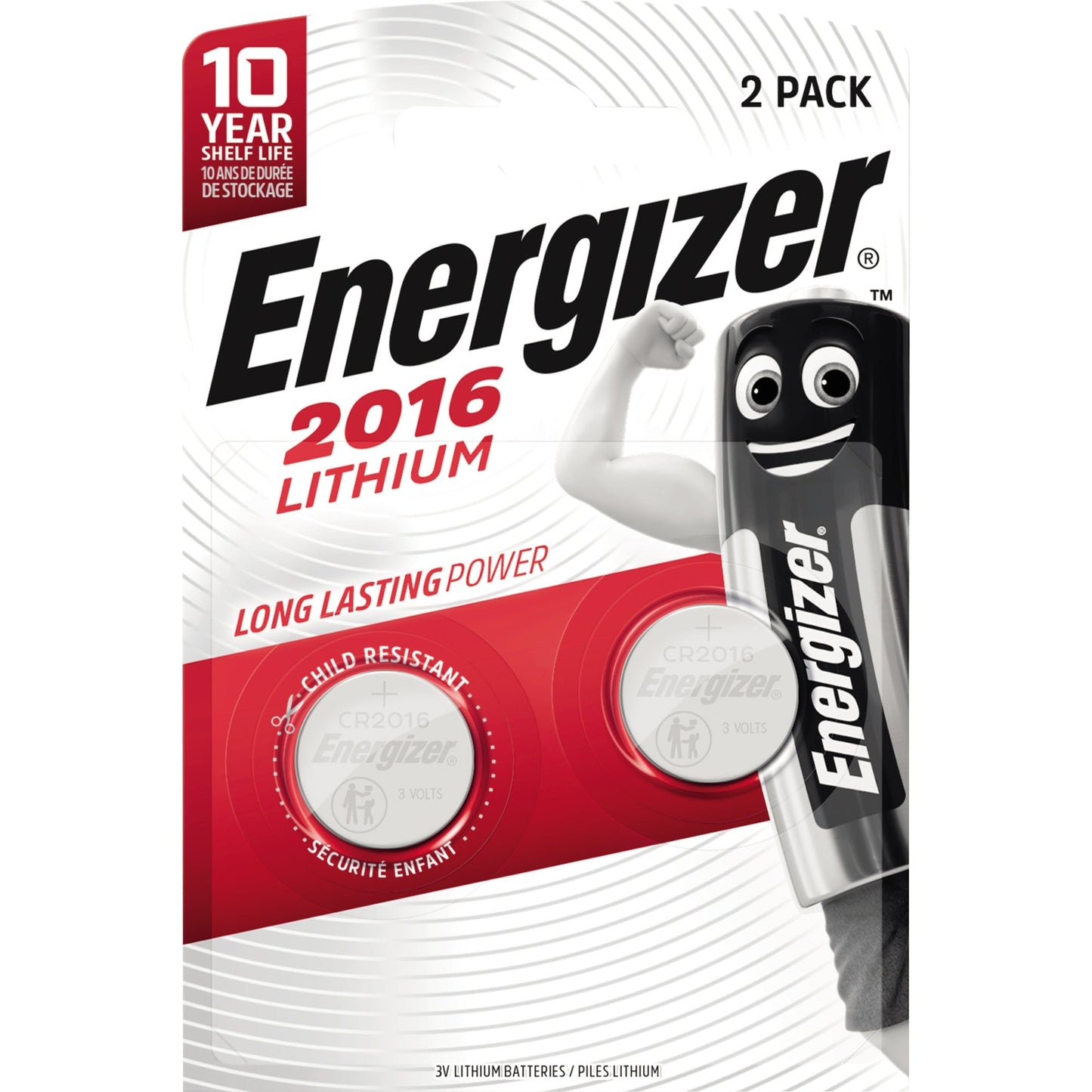 Energizer® Knopfzelle Lithium CR2016 3V 90 mAh 2 St./Pack.
